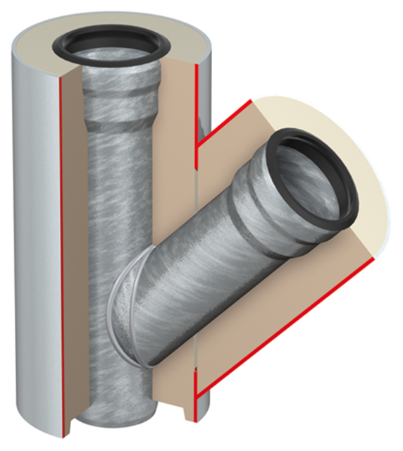 ACO VBR-Einfachabzweig GM-X DN200x200x45 Grad