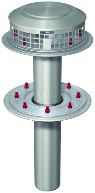 ACO Flachdachablauf Spin V2A DN100 90 Grad/2-tlg/Kiesf.V2A/o.Dichtungsbahn