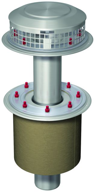 ACO Flachdachablauf Spin V2A DN100 90 Grad/2-tlg/Kiesf.V2A/Dämmug. Steinw.