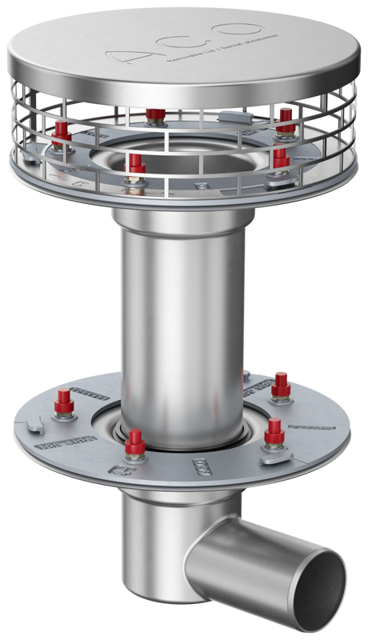 ACO Flachdachabl. Variant-Spin DN50 DN50/0Grad/2-tlg. /Kiesf.V2A