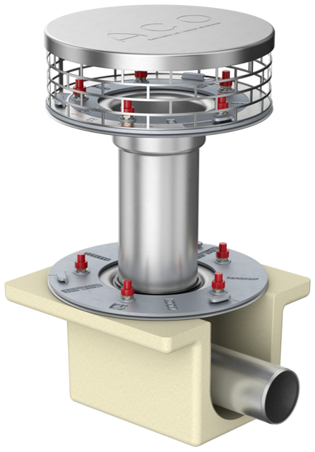 ACO Flachdachabl. Variant-Spin DN50 PUR DN50/0Grad/2-tlg. /Kiesf.V2A