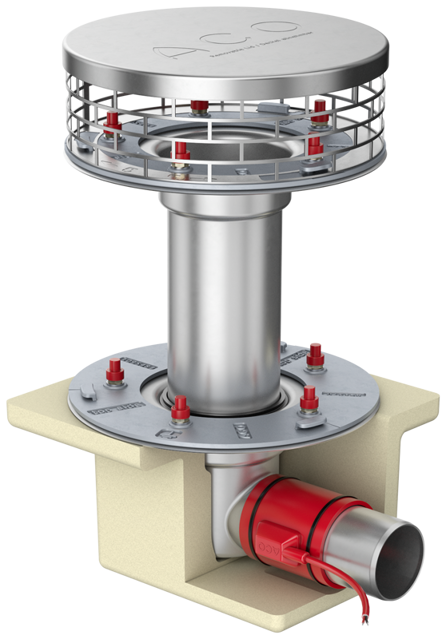 ACO Flachdachabl. Variant-Spin DN 50 DN50/0Grad/2-tlg. /Kiesf.V2A