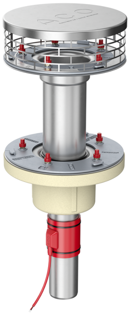 ACO Flachdachabl. Variant-Spin 70 DN70/90Grad/2-tlg. /Kiesf.V2A
