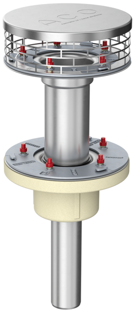 ACO Flachdachabl. Variant-Spin DN 100 DN100/90Grad/2-tlg. /Kiesf.V2A