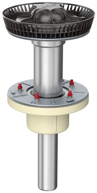 ACO Flachdachabl. Variant-Jet DN100/90 Grad/2-tlg. /Luftschl