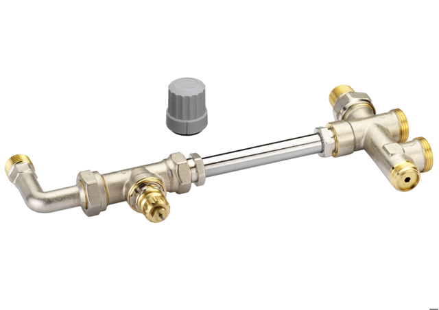 Danfoss Steigrohrventil f. 1-Rohranlagen Set RA-KE, HK:R 1/2, Anl,:G 3/4 AG