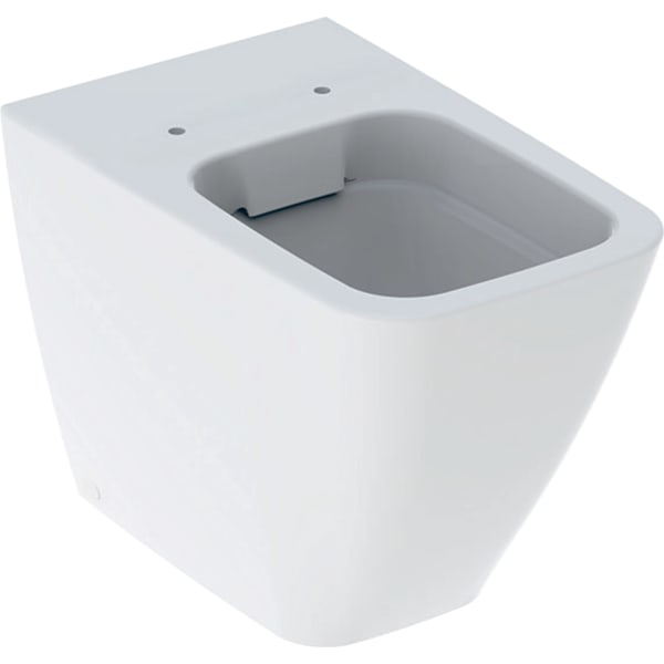 GE iCon Stand-WC eckig, Tiefspüler wandbündig, geschl. Form, Rimfree, weiß