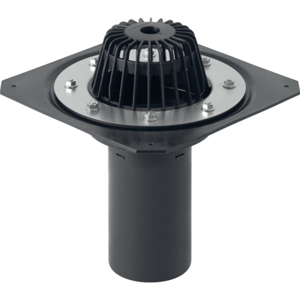 GE Dachwassereinlauf mit Befestigungsfl. für Dachabdichtungsfolie d110 7L/s
