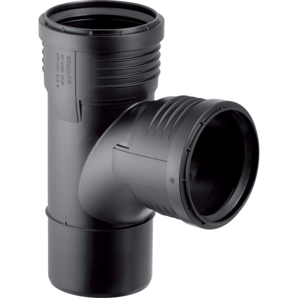 Geberit Silent-PP branch fitting swept entry 87.5°: d=110mm, d1=90mm 