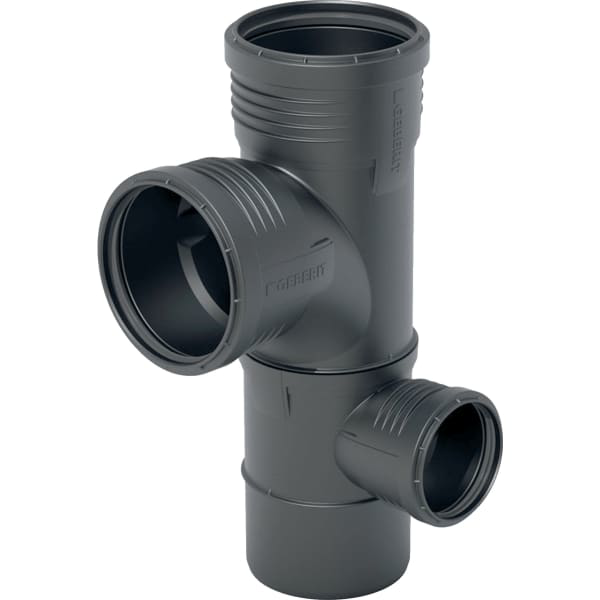 Geberit Silent-PP combined corner branch fitting 87.5°, swept-entry, right: d=110mm, d1=110mm, d2=75mm 