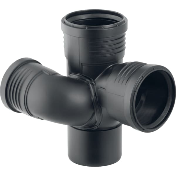Geberit Silent-PP duct branch fitting 87.5°, swept-entry, right: d=110mm, d1=75mm, d2=110mm 