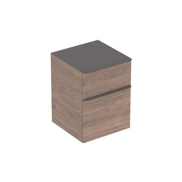 GE Smyle Seitenschrank, eckig mit 2 Schubladen, 45x60x47cm, Nussbaum