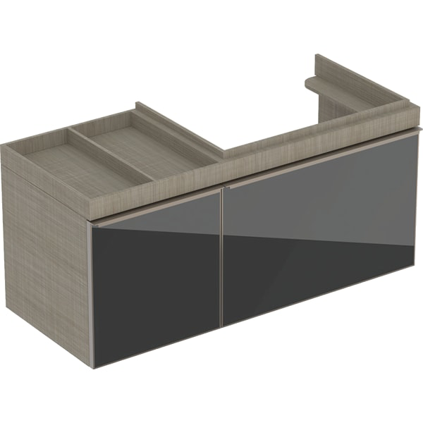 GE Citterio US f. WT, 2 Schubl. Ablg. li 118,4x55,4x50,4cm, Eiche graubraun