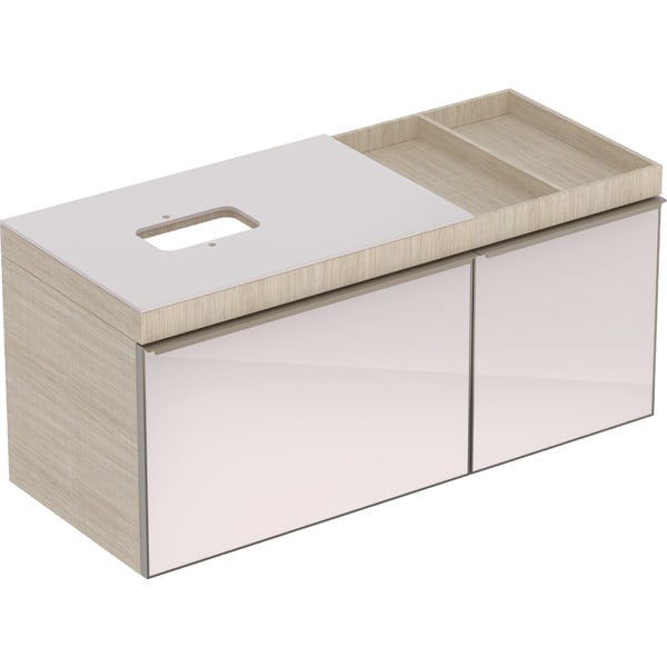 GE Citterio US f. AS-WT, 2 Schubl. Ablg. re, 118,4x54,3x50,4cm, Eiche beige