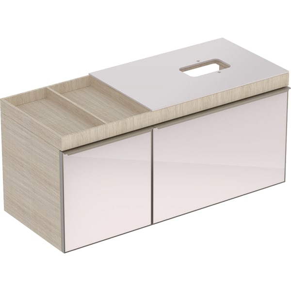 GE Citterio US f. AS-WT, 2 Schubl. Ablg. li, 118,4x54,3x50,4cm, Eiche beige
