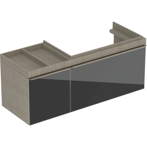 GE Citterio US f. WT, 2 Schubl. Ablg. li 133,4x55,4x50,4cm, Eiche graubraun