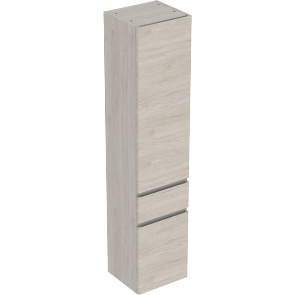 GE Renova Plan Hochschrank m. 2 Türen 1 Schubl., 39x180x36cm, Nussbaum hi hell