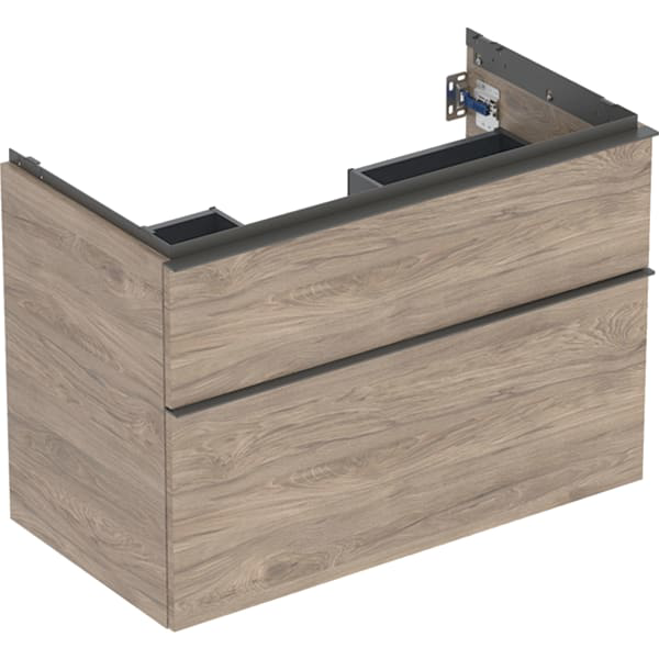 GE iCon Unterschrank für WT, 2 Schubl. 88,8x61,5x47,6cm, Nussbaum hi./Gr. Lava