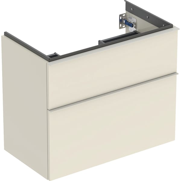 GE iCon Unterschrank f. WT, verk. Ausld. 74x61,5x41,6cm, 2 Schubl., sandgrau