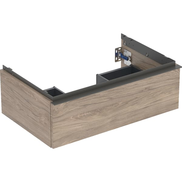 GE iCon Unterschrank für WT, 1 Schubl. 74x24,7x47,6cm, Nussbaum hicko./Gr. Lava