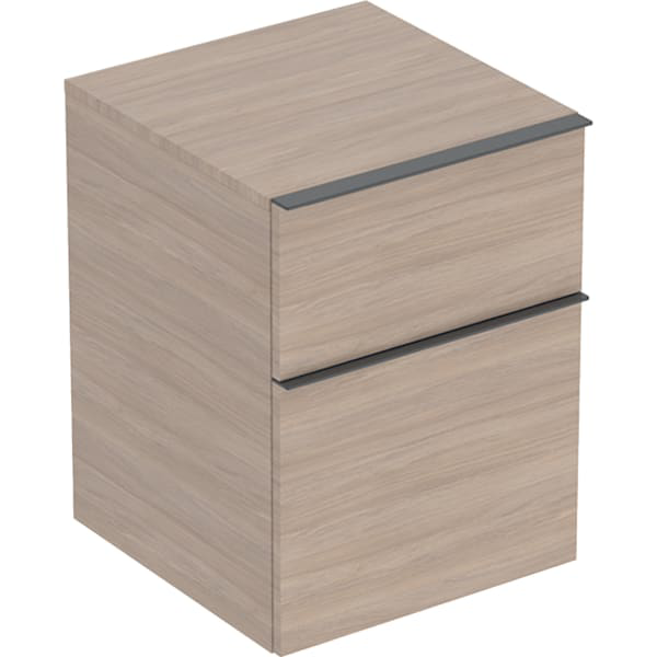 GE iCon Seitenschrank, 2 Schubladen 45x60x47,6cm, Eiche/Gr. Lava