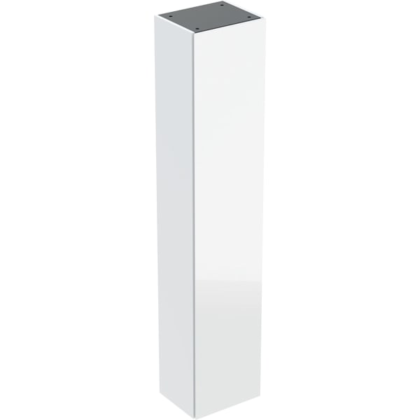 GE Hochschrank mit einer Tür 36x180x29,1cm, weiß hgl./Glas weiß