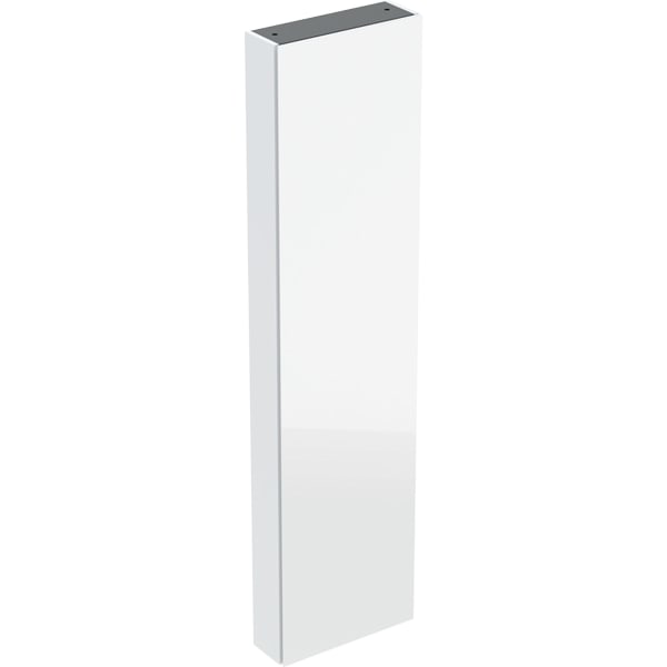 GE Hochschrank, 1 Tür u. i.Spiegel 45x180x15cm, weiß hgl./Glas weiß