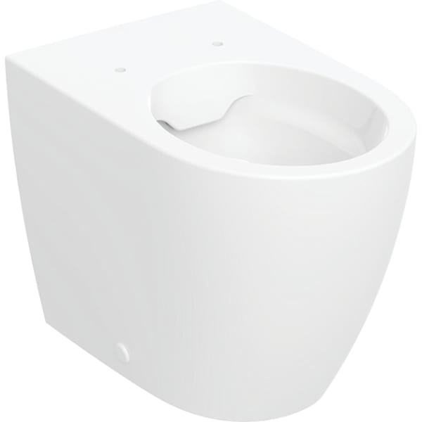GE iCon Stand-WC Tiefspüler, wandbündig geschl. Form, Rimfree, weiß