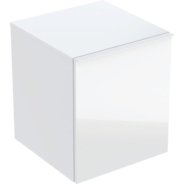 GE Acanto Seitenschrank mit 1 Schublade i.Schubl., 45,2x52x47,5cm weiß/Glas weiß