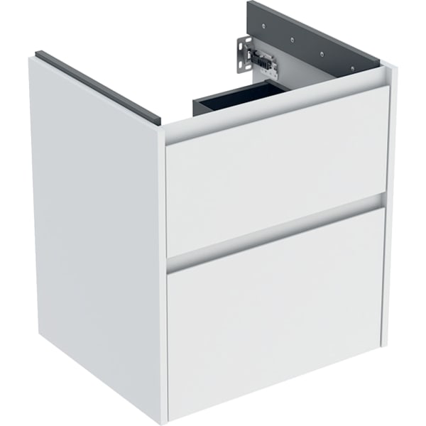 GE Renova Plan US f. WT, m. 2 Schubladen 54,6x60,6x44,6cm, weiß/l. seidenmatt