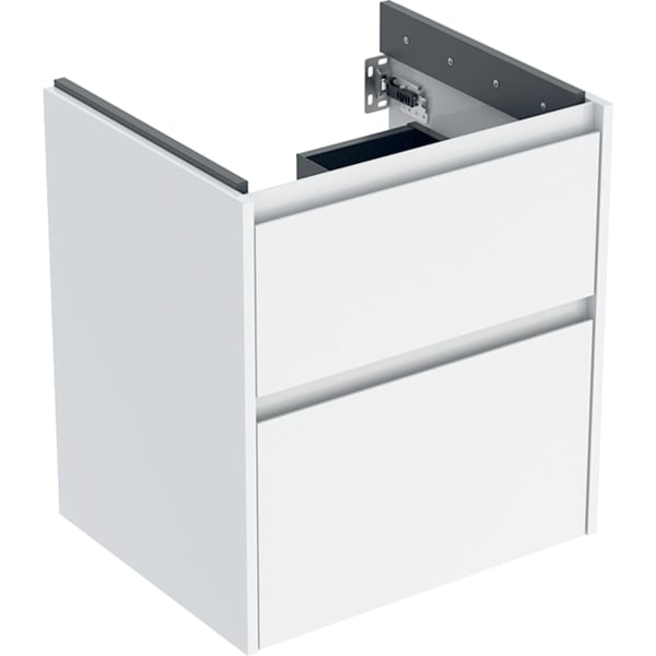 GE Renova Plan US f. WT, m. 2 Schubladen 54,6x60,6x44,6cm, weiß/l. seidenglanz