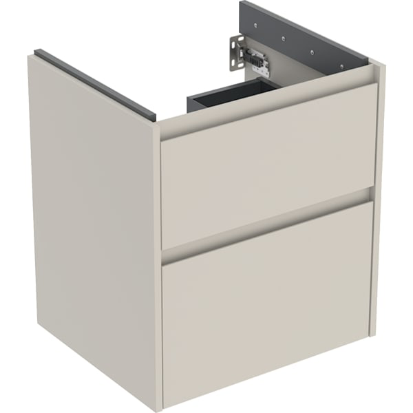 GE Renova Plan US f. WT, m. 2 Schubladen 54,6x60,6x44,6cm, sandgrau/l. seidenmatt