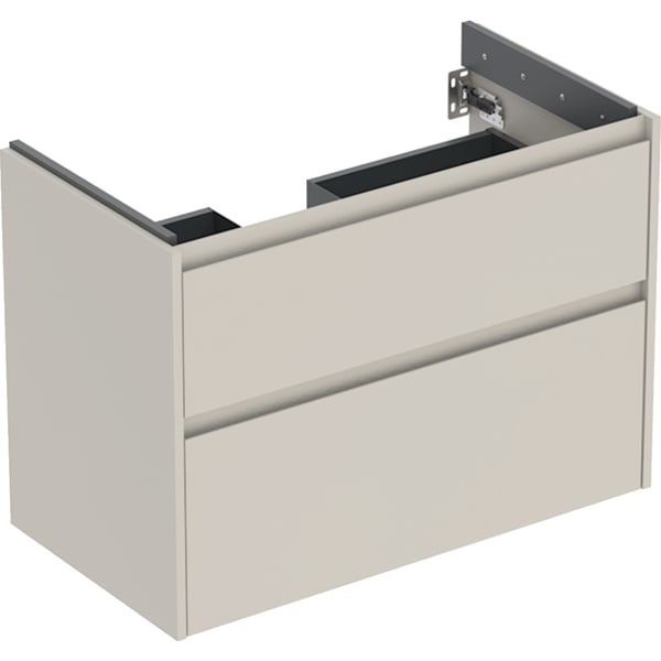 GE Renova Plan US f. WT, m. 2 Schubladen 84,6x60,6x44,6cm, sandgrau/l. seidenmatt