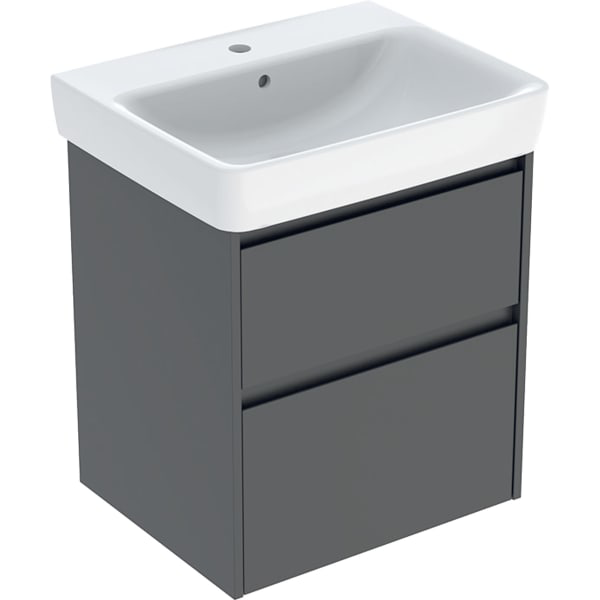 GE Renova Plan Set WT mit US, 2 Schubl. 60x69,7x44,6cm, lava/l. seidenmatt