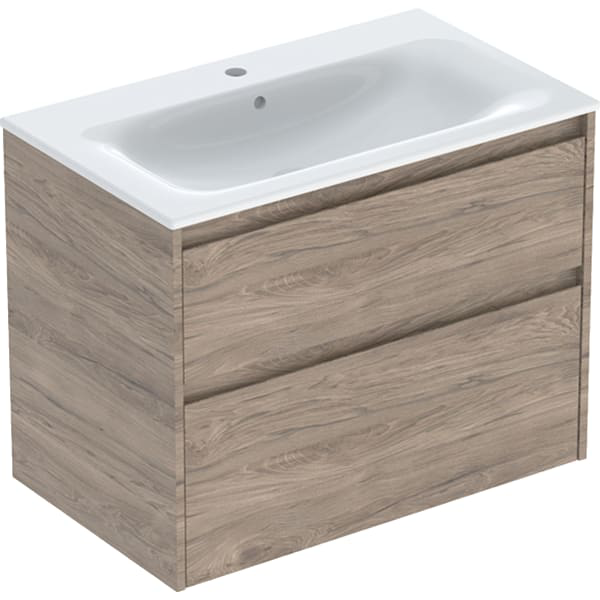GE Renova Plan Set MWT mit US, 2 Schubl. 80x62,1x48cm, Nussbaum Hickory/ KeraTect