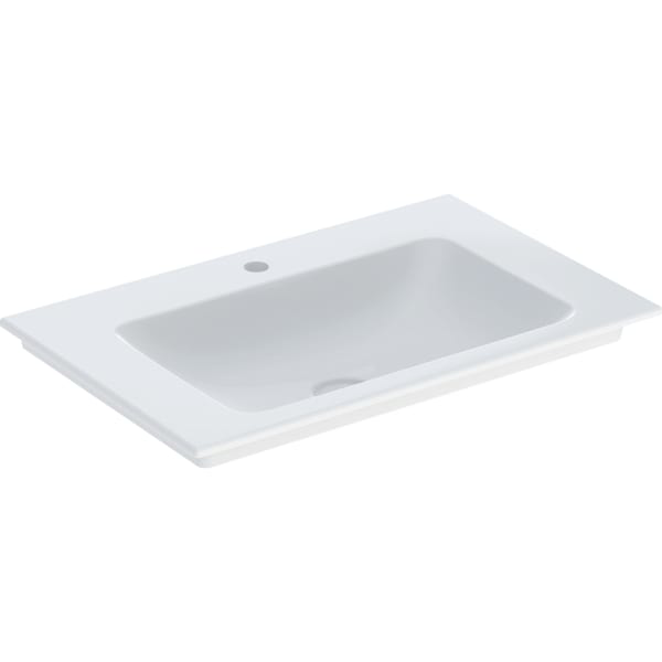 GE ONE Möbelwaschtisch 75x48 cm m.Hl., o.Ül., weiß, KeraTect