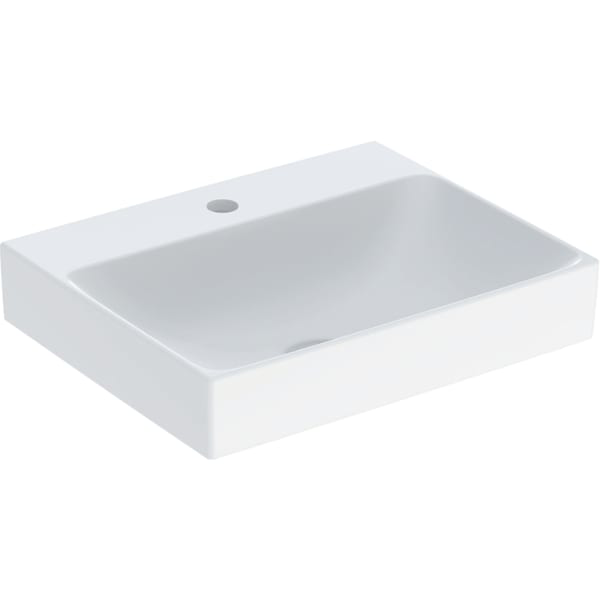 GE ONE Handwaschbecken 50x41 cm m. Hl., o. Ül., weiß, KeraTect