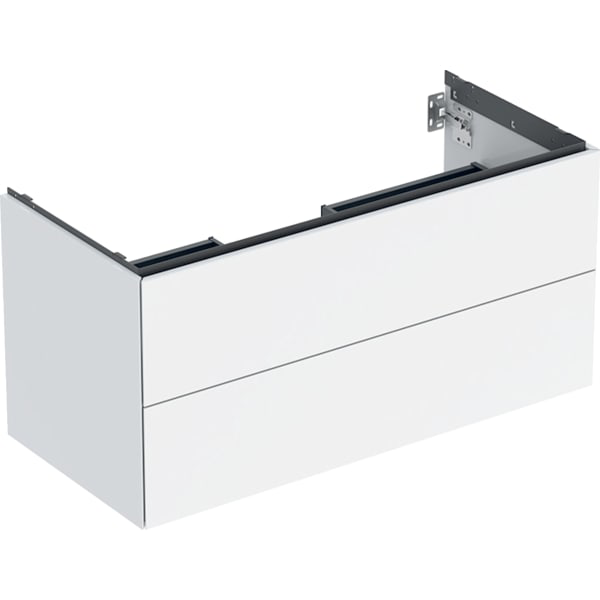GE ONE Unterschrank für WT/-Platte 2 Schubl., 103,6x50,4x47cm, weiß hgl.