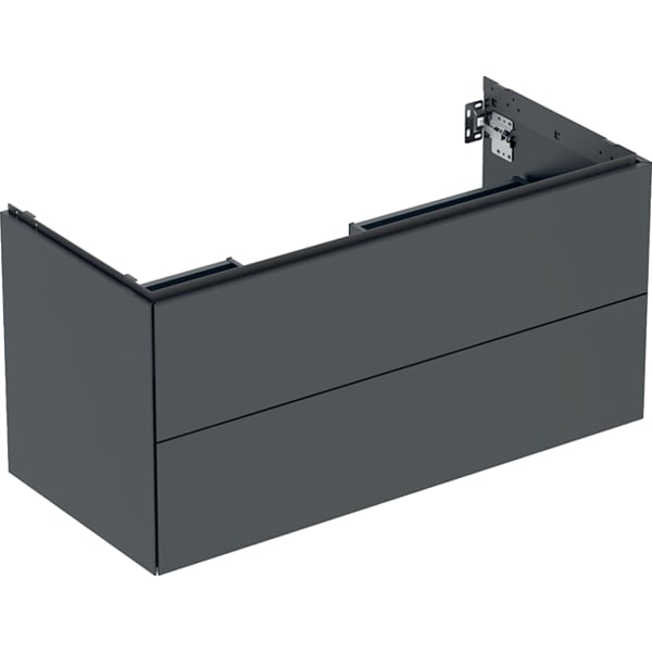 GE ONE Unterschrank für WT/-Platte 2 Schubl., 103,6x50,4x47cm, schwarz matt