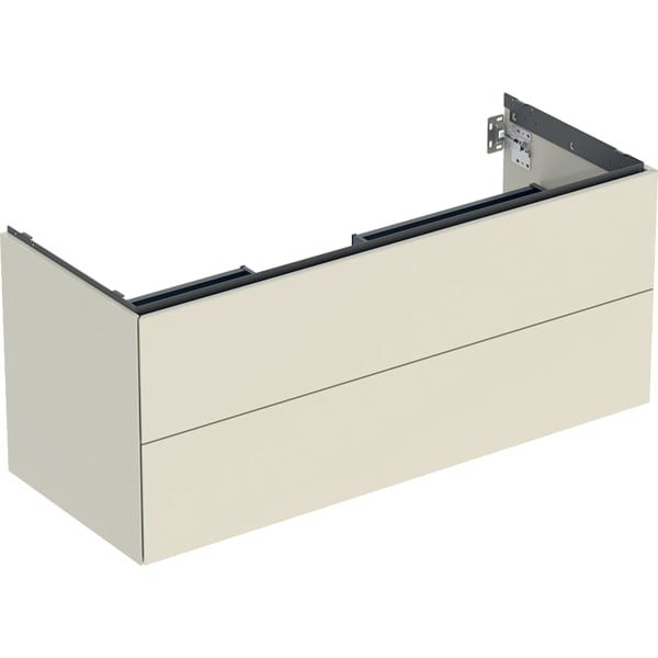GE ONE Unterschrank für WT/-Platte 2 Schubl., 118,4x50,4x47cm,sandgrau hgl.