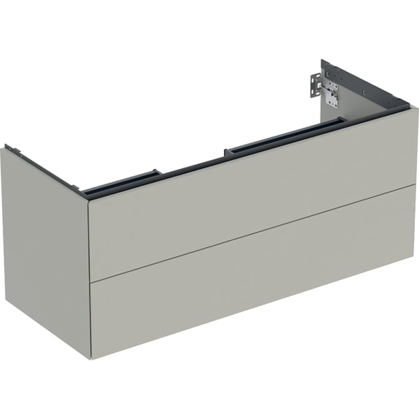 GE ONE Unterschrank für WT/-Platte 2 Schubl., 118,4x50,4x47cm, greige matt