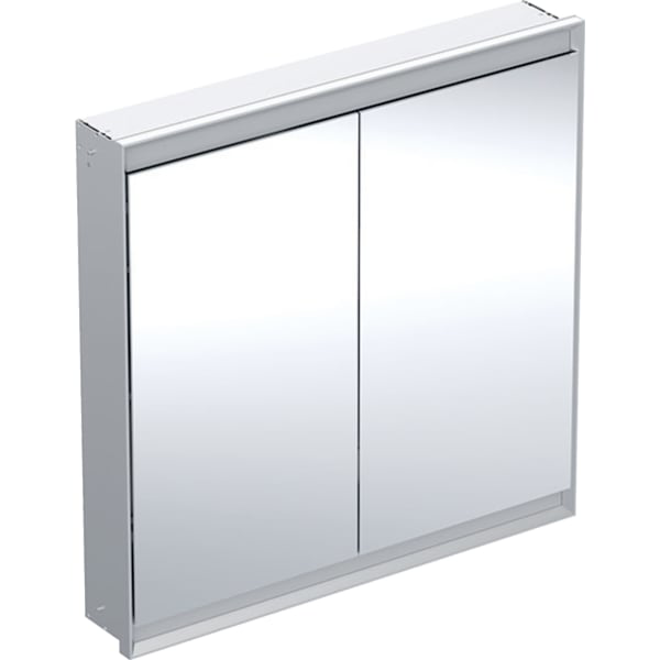 GE ONE Spiegelschrank mit ComfortLight 2 Türen, UP-Mont., 90x90x15cm, alu.