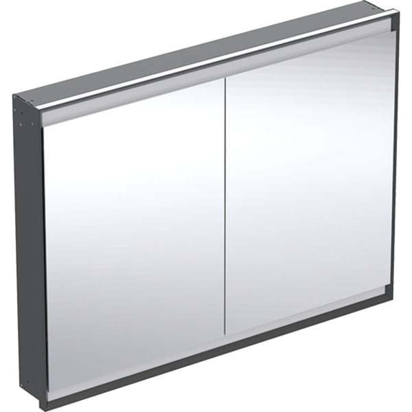 GE ONE SPS, Comf.Light, 2 Türen, UP-Mont 120x90x15cm, schwarz matt/alu. plvb