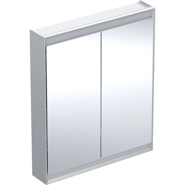 GE ONE Spiegelschrank mit ComfortLight 2 Türen, AP-Mont., 75x90x15cm, alu.