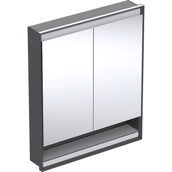 GE ONE SPS, Nische u.Comf.Light, 2 Türen UP-Mont,75x90x15cm, schw matt/alu. plvb