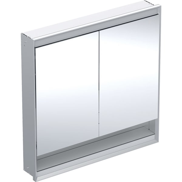 GE ONE Spiegelschrank mit Ni/Comf.Light 2 Türen, UP-Mont., 90x90x15cm, alu.