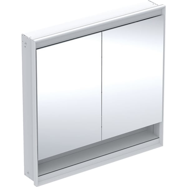 GE ONE Spiegelschrank mit Ni/Comf.Light 2 Türen, UP-Mont., 90x90x15cm, weiß