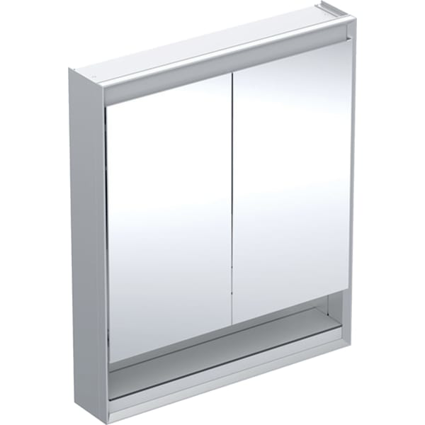 GE ONE Spiegelschrank mit Ni/Comf.Light 2 Türen, AP-Mont., 75x90x15cm, alu.