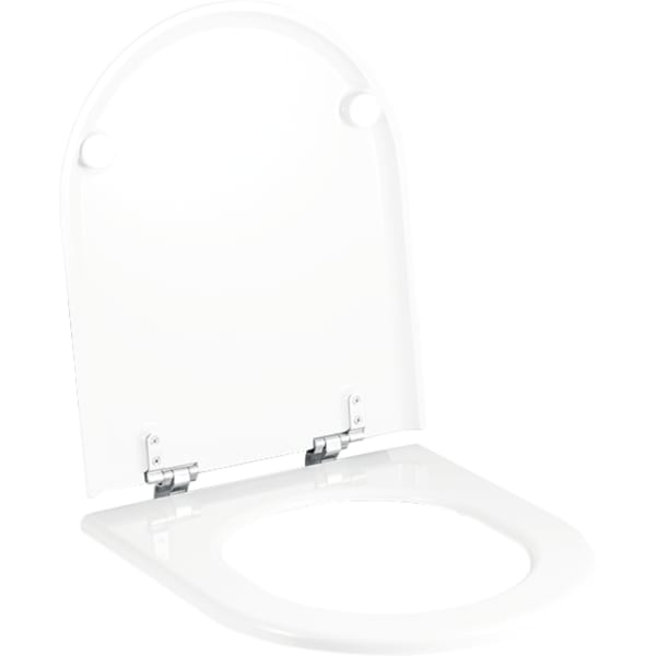 GE Courreges WC-Sitz, weiß Scharniere verchromt