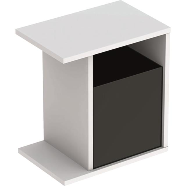 iCon Seitenelement mit Staubox 37x40x24,5cm, weiß hochglanz